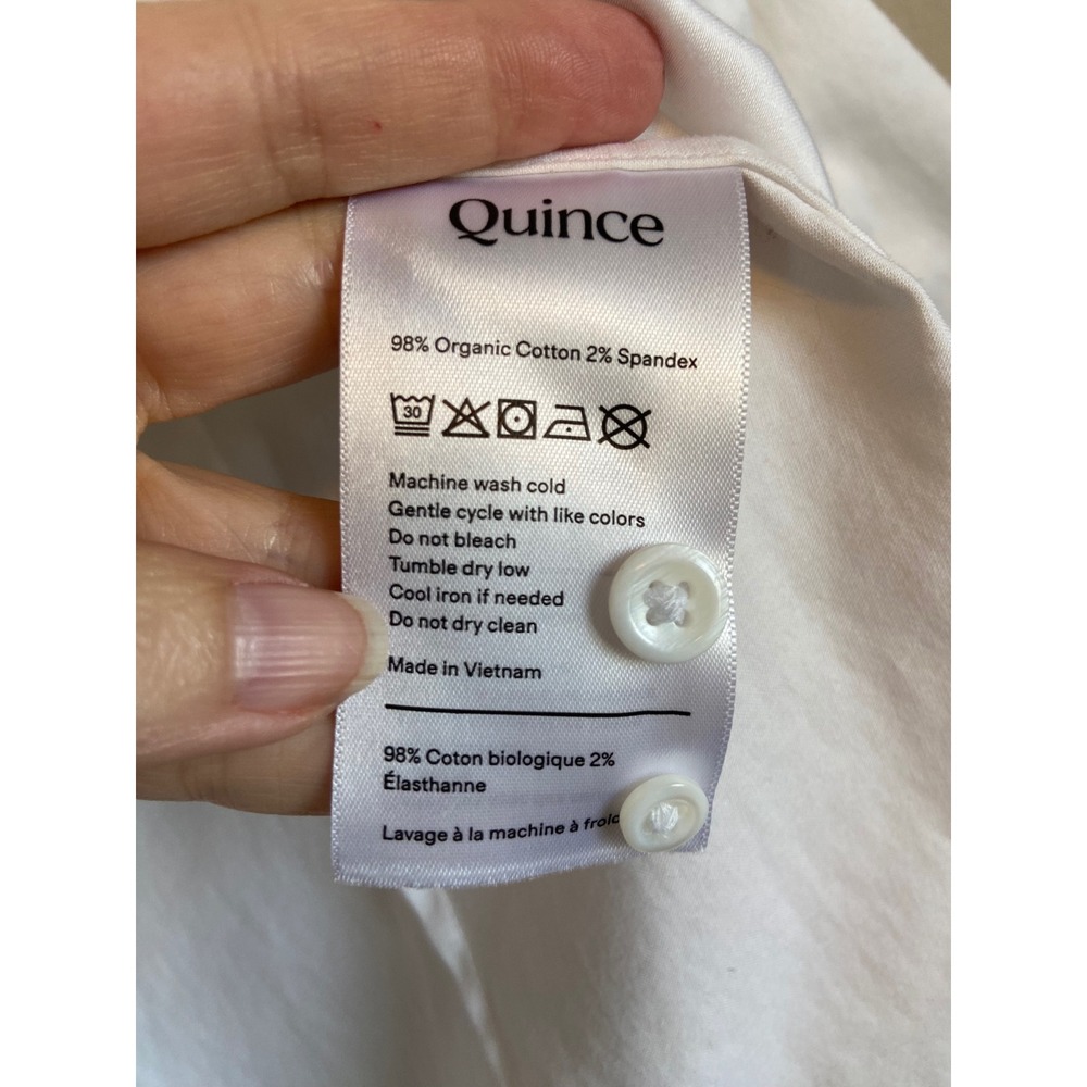 Quince Stretch Poplin Tailored Shirt Classic White Organic Cotton L - Picture 4 of 7